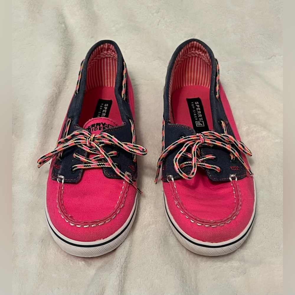 Vintage Sperry Cruiser Girl’s Pink and Navy Boat Shoes